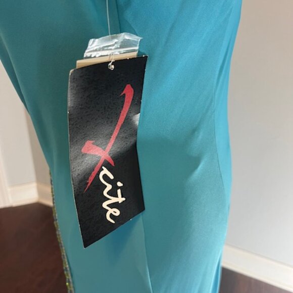 NWT Xcite Formal Dress Sleeveless Jersey Blue Fabric Size 14 - Picture 9 of 9